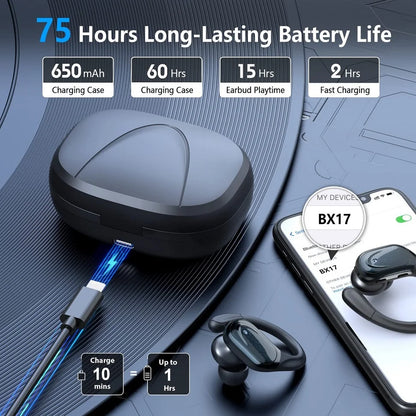 Bluetooth 5.3 Earphones True Wireless Headphones With Mic Button