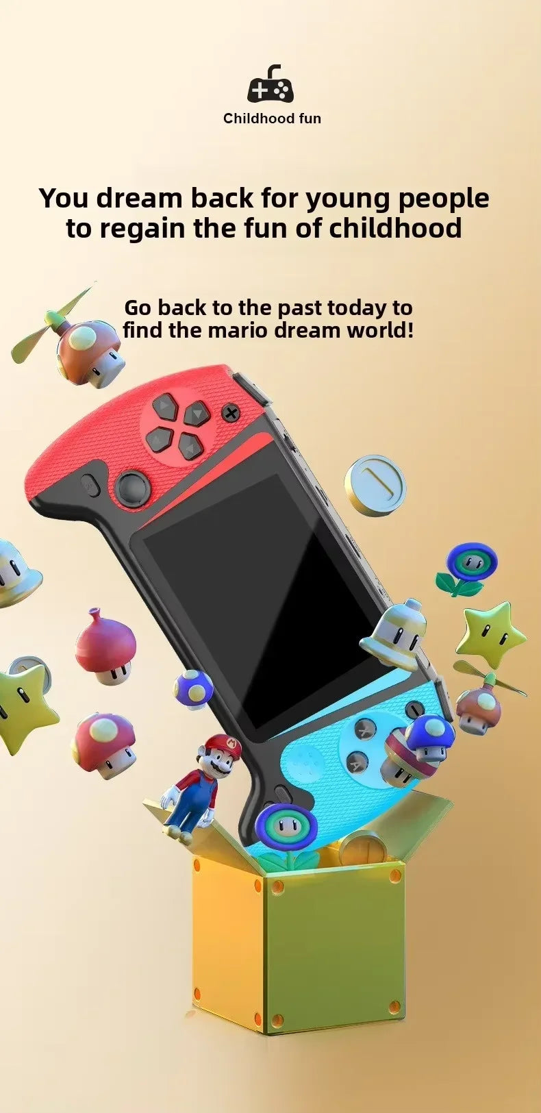 Portable Retro Handheld Game Console 3.5‑inch HD Large Screen Dual