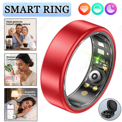 Smart Ring With Case Heart Rate Blood Pressure Sleep Monitoring GPS