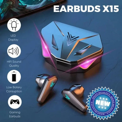 TWS Wireless Bluetooth Headset LED Display Gamer Earbuds With Mic