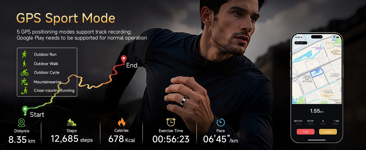 AURA Matt Smart Ring Fitness Sports Health Monitor Sleep Temperature