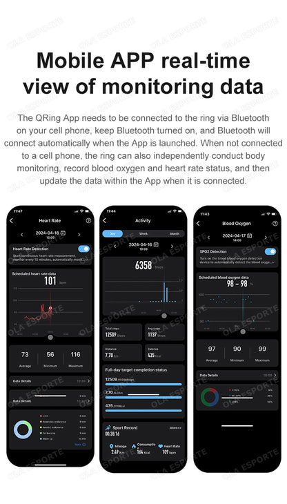 Smart Couple Ring Bluetooth Connection Multiple Sports Modes