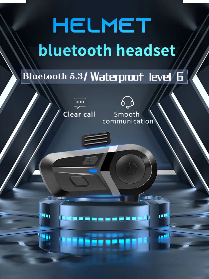 Bluetooth 5.3 Helmet Headset Wireless Hands-free Call Phone Kit