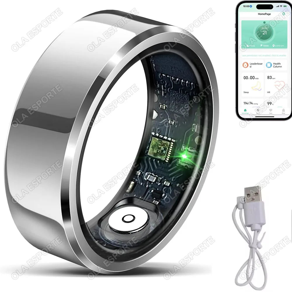 R10 Smart Ring With Charging Dock Box Men Women Health Sleep Heart