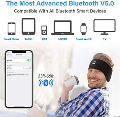 Wireless Bluetooth Headband Earphones Sports Headphones Elastic