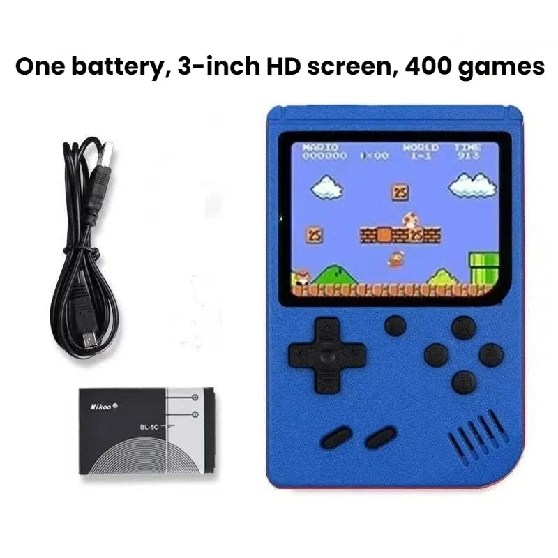 Retro Classic Handheld Game Console 400 Games Rechargeable Portable