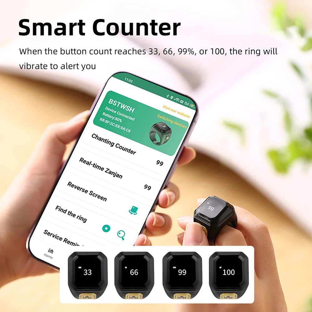 Newest Ring Smart Prayer Ring Prayer Reminder Tasbih Counter Time