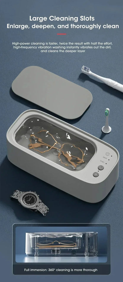 Portable Ultrasonic Cleaner Compact Ultrasonic Glasses Cleaning