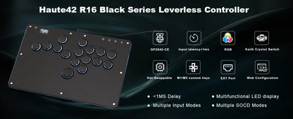 Black Rim Leverless Arcade Controller Hitbox Fightstick Stickless