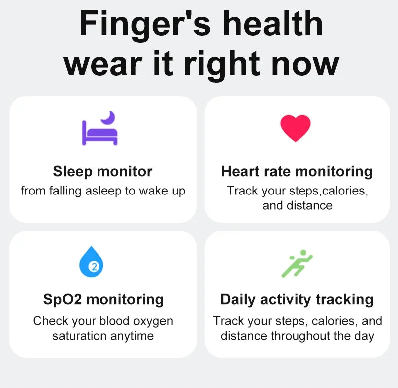 R08 Smart Ring For Men Women Touch Control Function Health Monitor
