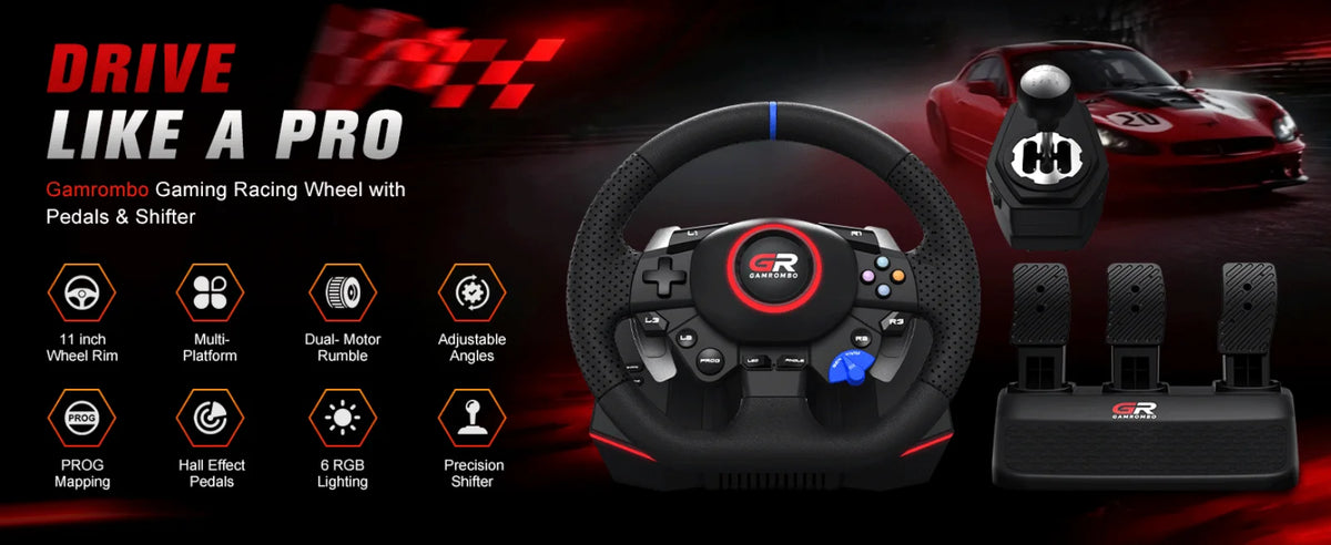 Racing Wheel For Console/console/pc,game Steering 11 Inch Leather
