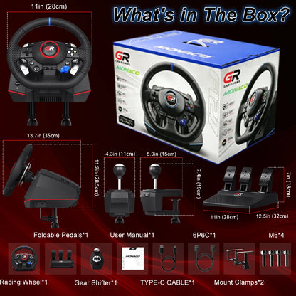 Racing Wheel For Console/console/pc,11" Leather 270°&900° RGB Game