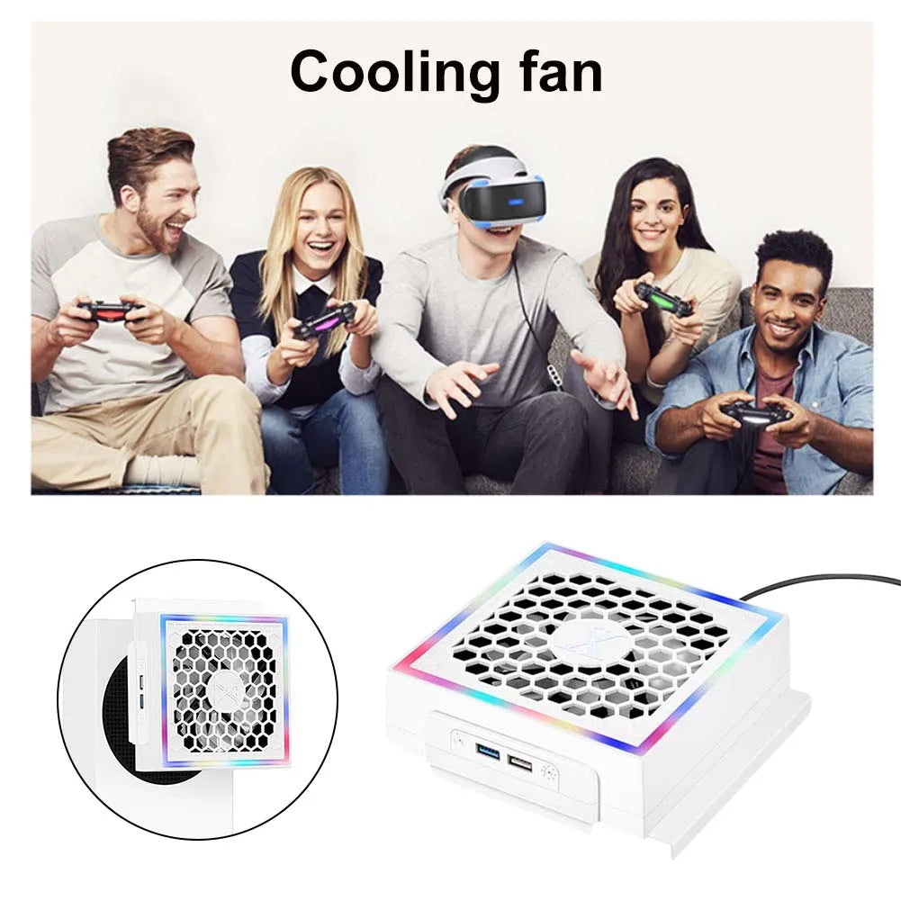 RGB Cooling Fan For Console Series S Console 3 Gears 5V 2.4A With 2