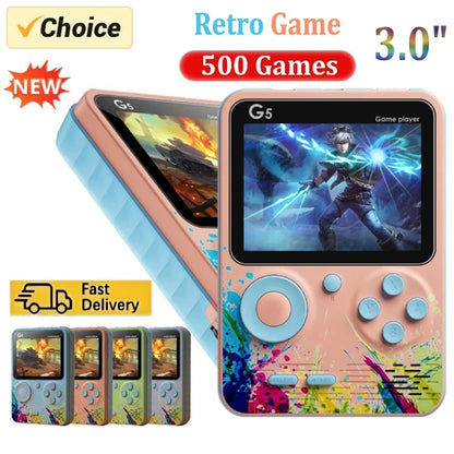 Retro G5 Portable Handheld Game Console 3 0inch Screen 500 Classic
