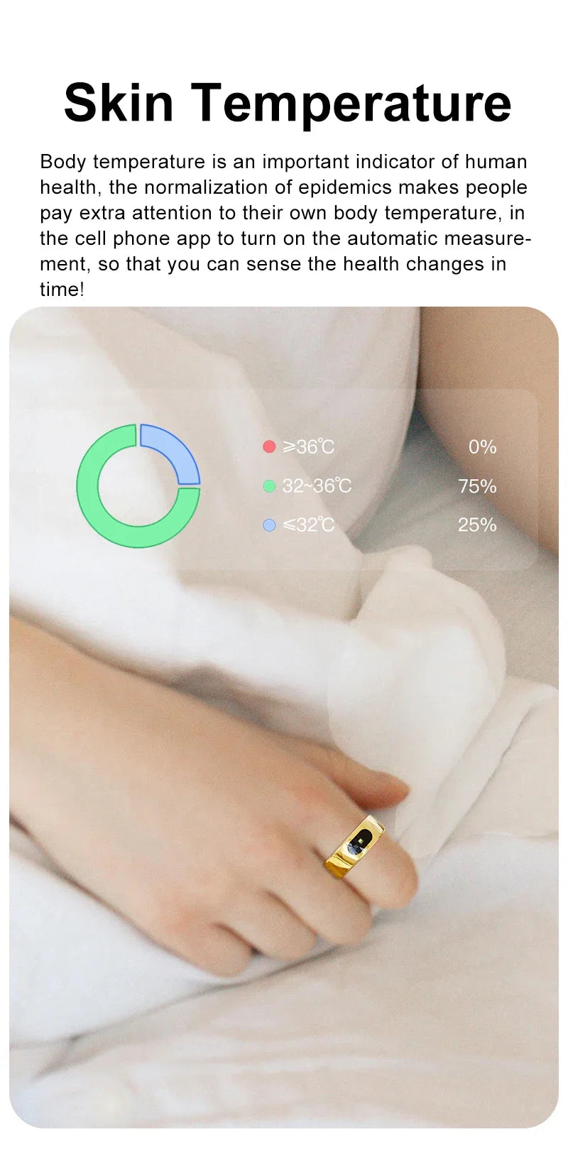 R08 Smart Ring For Men Women Touch Control Function Health Monitor