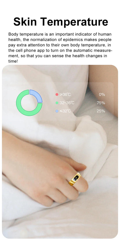 R08 Smart Ring For Men Women Touch Control Function Health Monitor