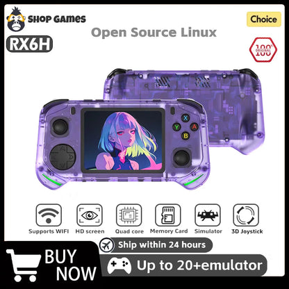 RX6H Retro Handheld Game Console Linux System 3.5 Inch IPS Screen