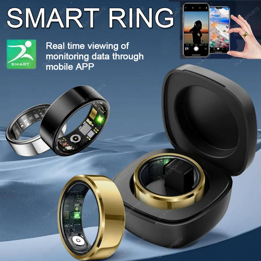R10 Smart Ring With Charging Dock Box Men Women Health Sleep Heart