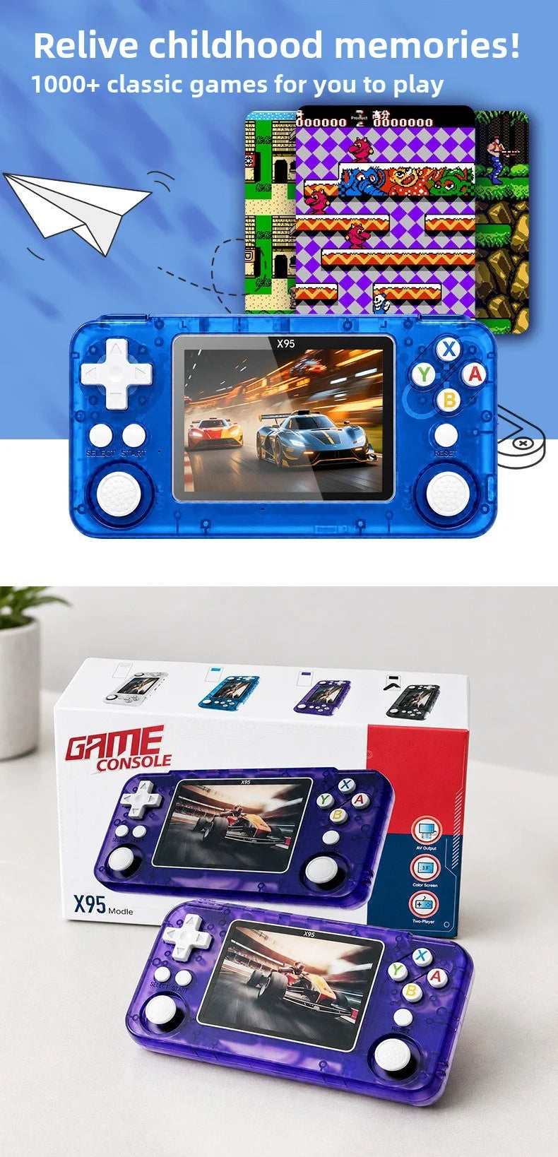 Retro HD Screen Handheld Game Console Mini Arcade Portable PSP