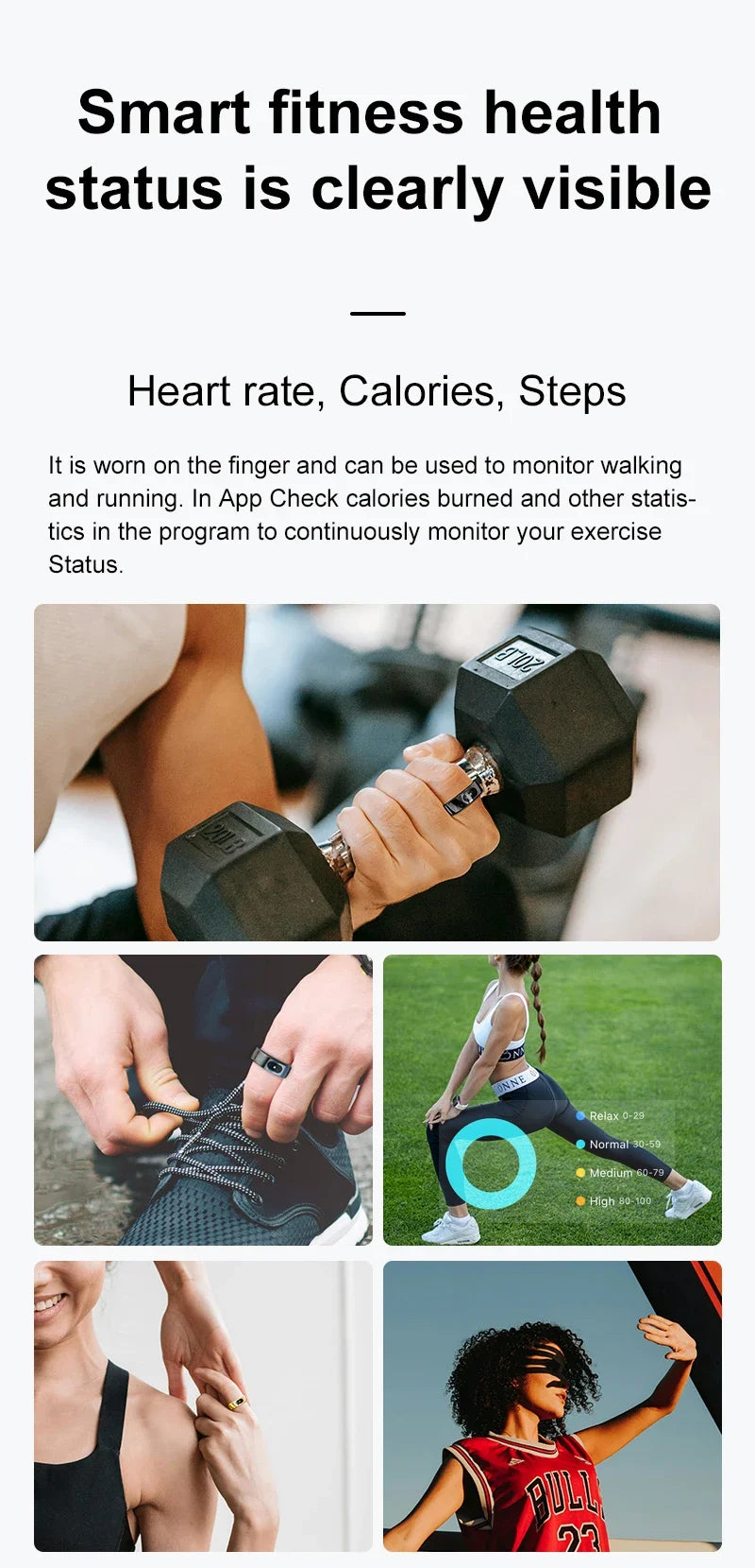 R08 Smart Ring For Men Women Touch Control Function Health Monitor
