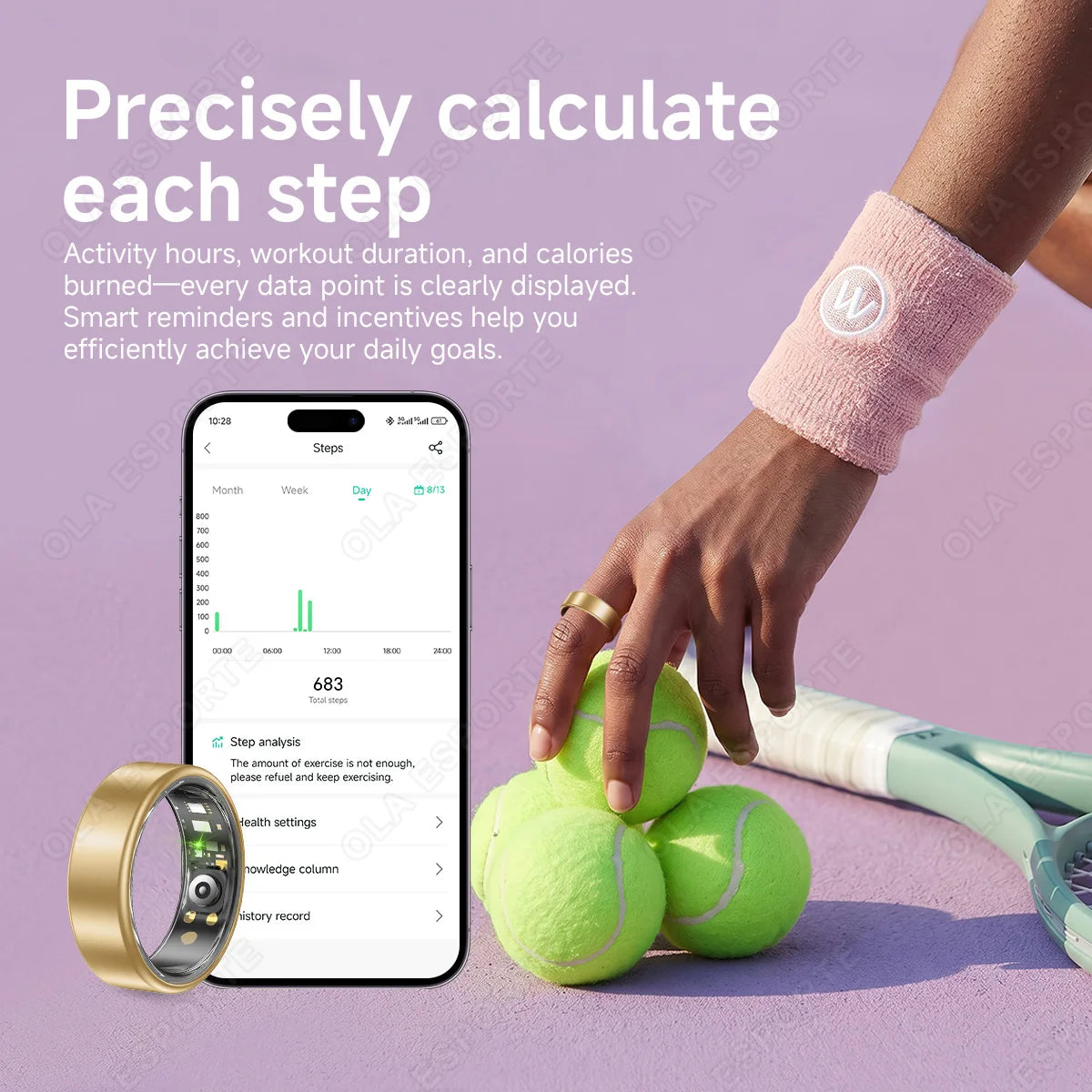 Smart Ring With Case Heart Rate Blood Pressure Sleep Monitoring GPS