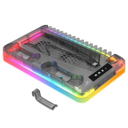 RGB Cooling Stand For Console Slim Console Gamepad Charging Base