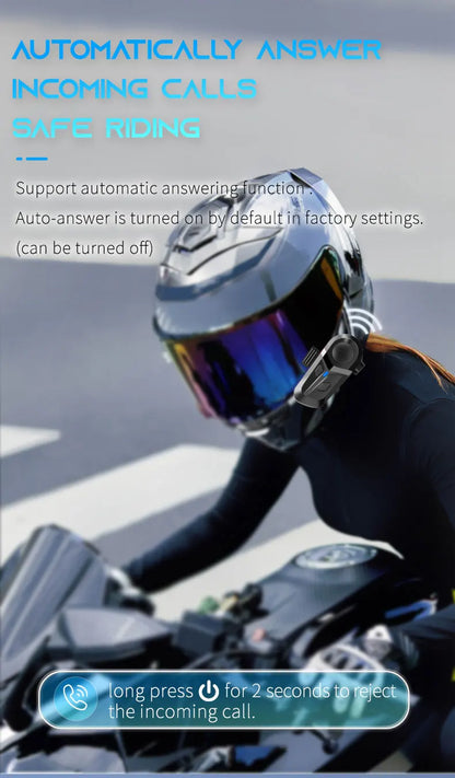 Bluetooth 5.3 Helmet Headset Wireless Hands-free Call Phone Kit