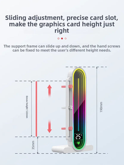 Coolmoon RGB GPU Stand Holder Vertical Aluminum Graphics Card Support