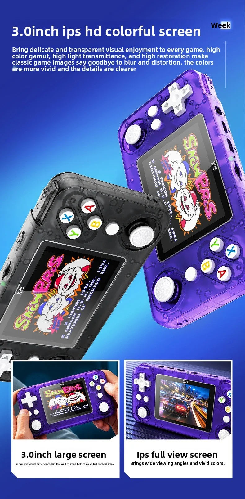Retro HD Screen Handheld Game Console Mini Arcade Portable PSP