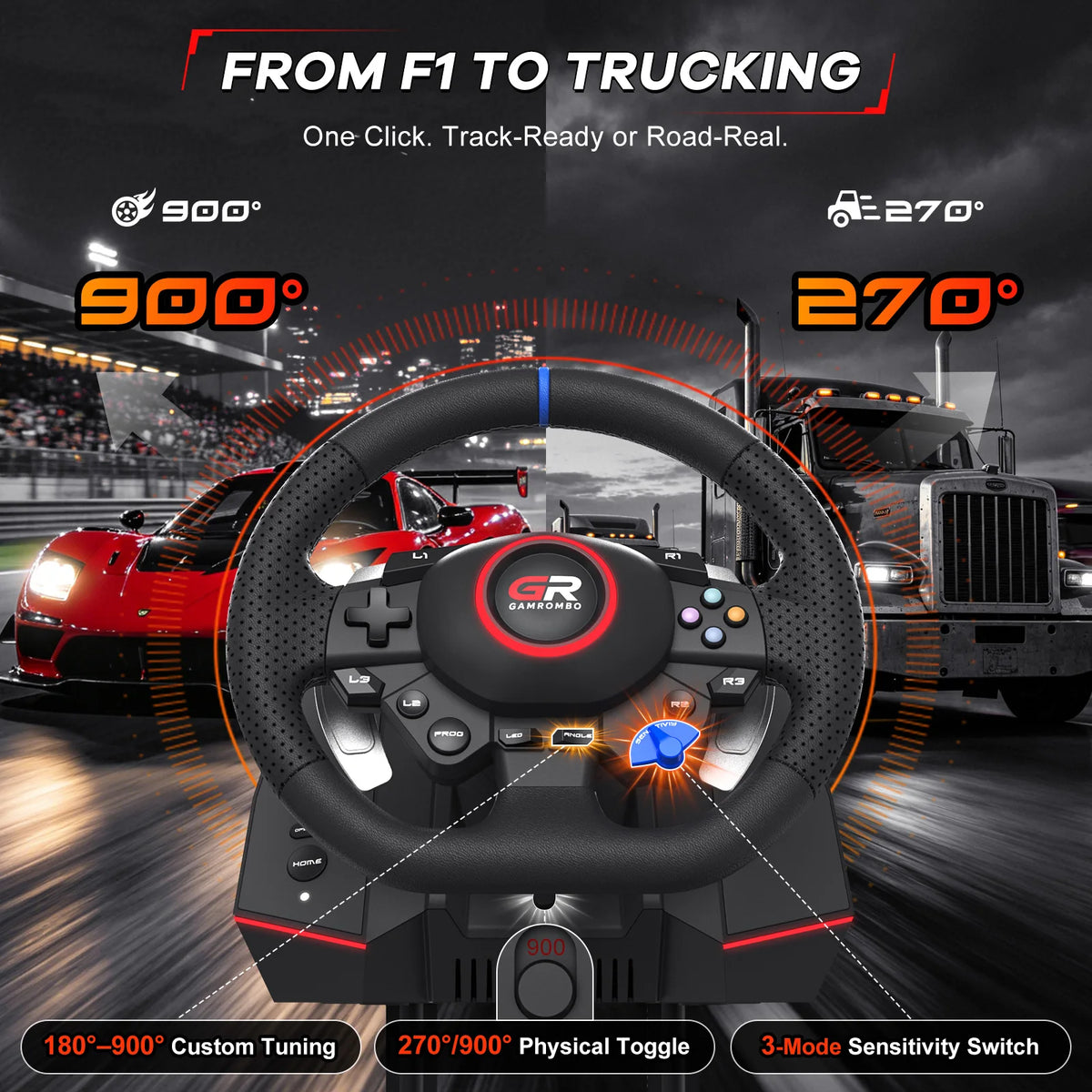 Racing Wheel For Console/console/pc,game Steering 11 Inch Leather