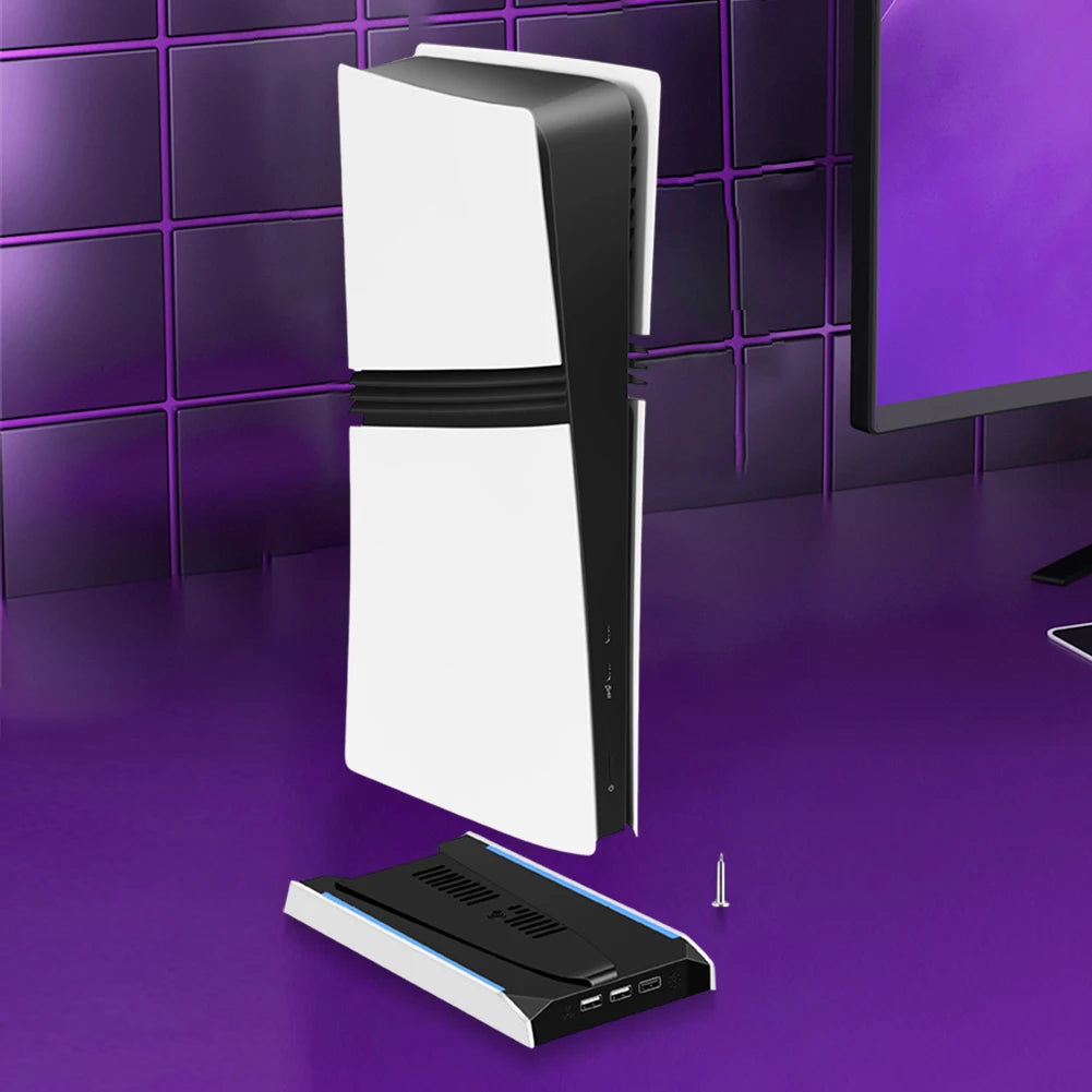 For PS 5 Slim/ps 5 Pro RGB Vertical Cooling Stand Base 8 Light Mode