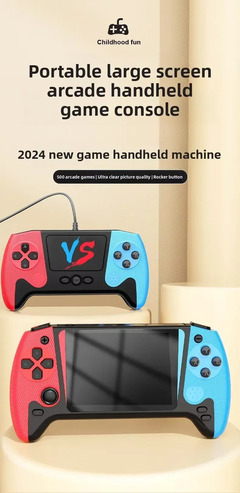 Portable Retro Handheld Game Console 3.5‑inch HD Large Screen Dual
