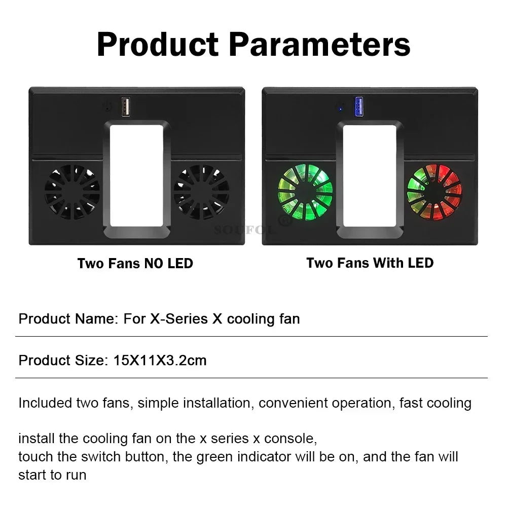 RGB Cooling Fan For Console Series X Console Game Host Cooling Fan