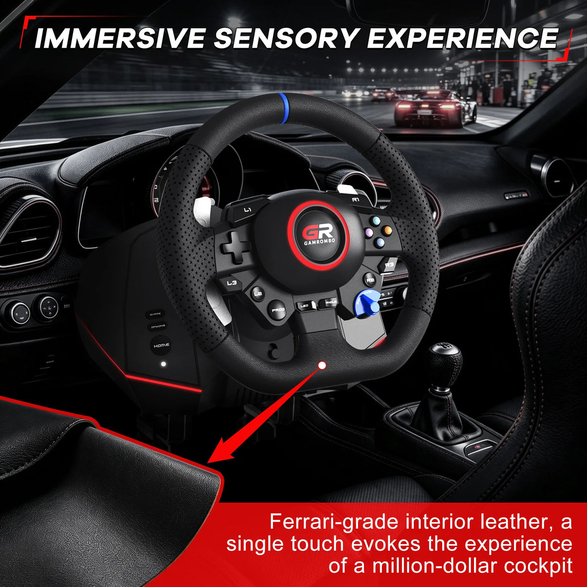 Racing Wheel For Console/console/pc,game Steering 11 Inch Leather
