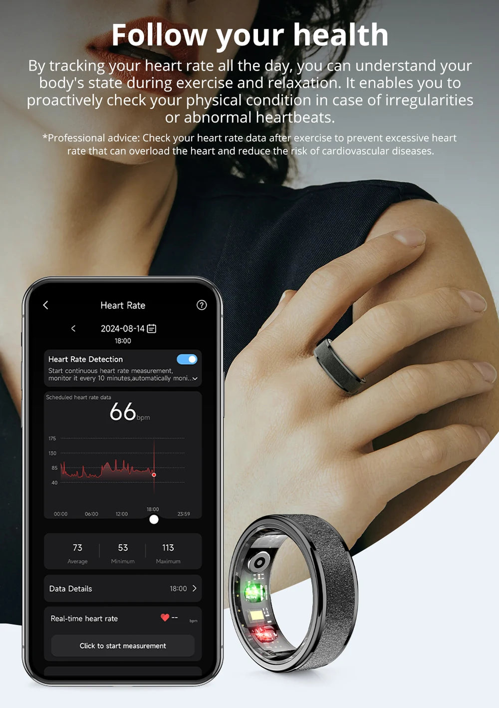 COLMI R10 Smart Ring With Charging Case For Men Women Health And