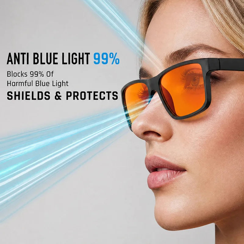 Europe Gaming Glasses For Men Women Red Orange Lens Anti Blue Light