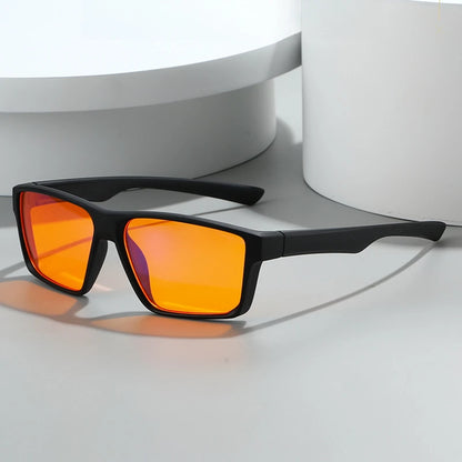 Europe Gaming Glasses For Men Women Red Orange Lens Anti Blue Light