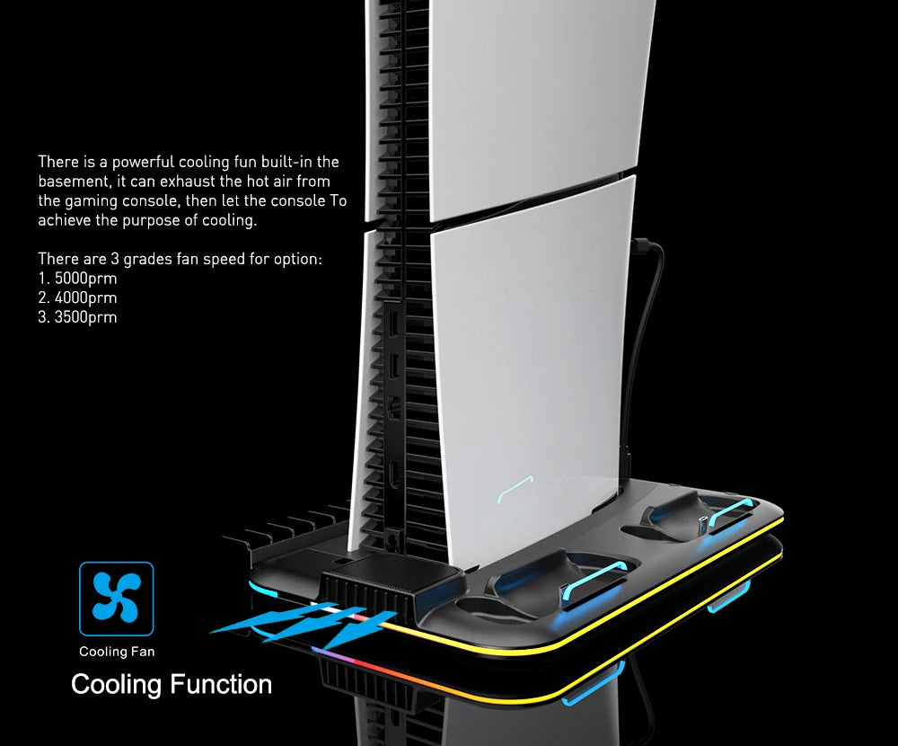 RGB Light And 3 Levels Turbo Cooling Station With Controller Charging