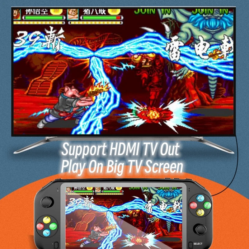 Portable Retro Game Console 7 Inch HD Screen Arcade Video Gaming