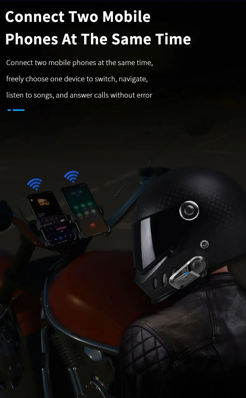 Bluetooth 5.3 Helmet Headset Wireless Hands-free Call Phone Kit