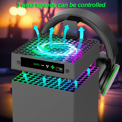 RGB Fan Cooling System 3 Levels Adjustable Speed Heat Dissipation Fan