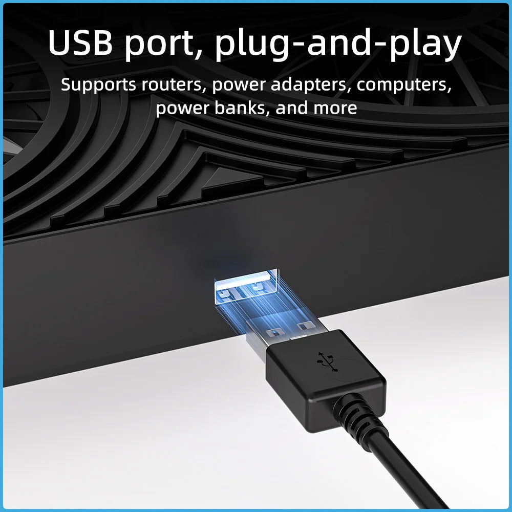 Router Cooling Stand Dual Fan USB Powered Silent Heat Dissipation