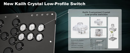 Black Rim Leverless Arcade Controller Hitbox Fightstick Stickless