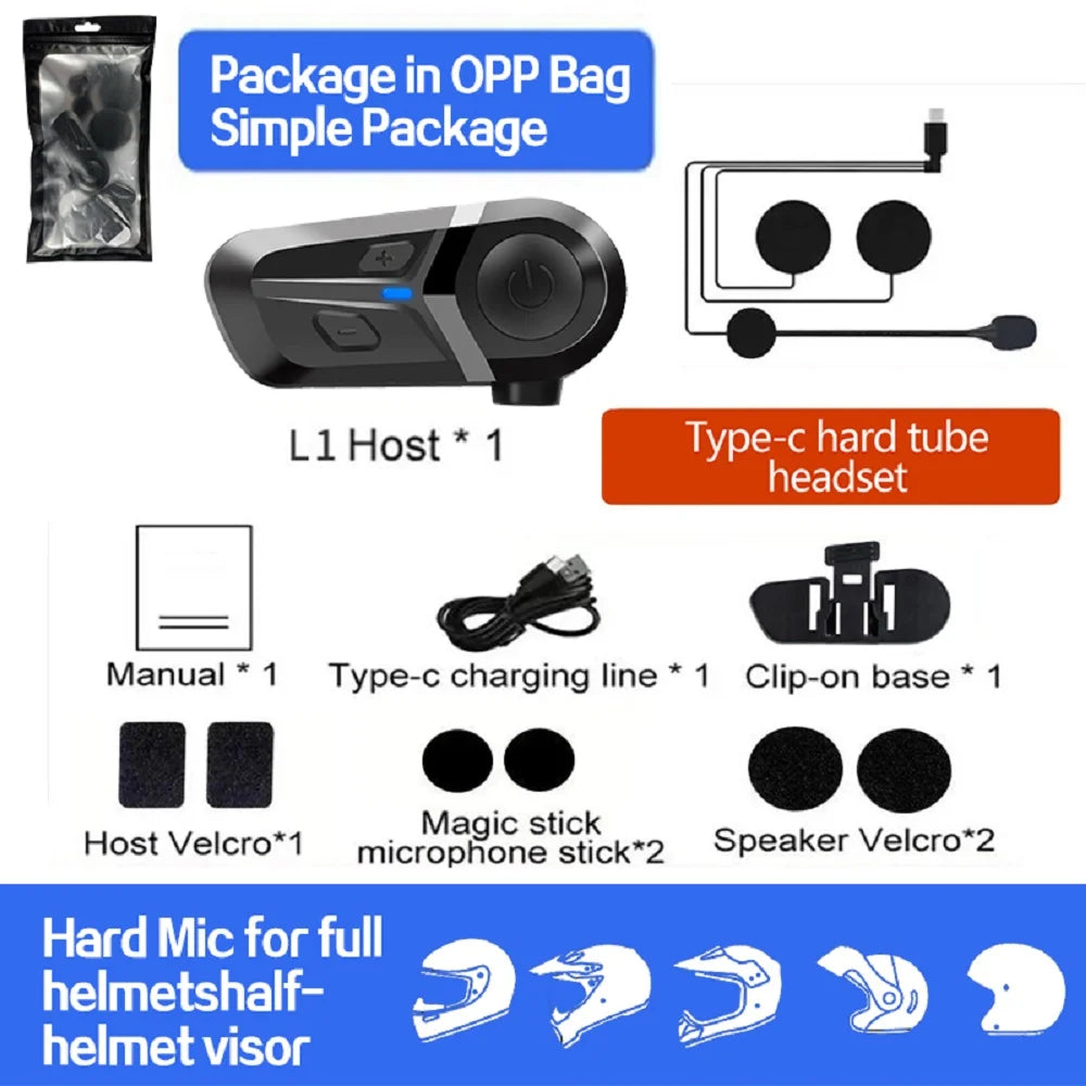 Bluetooth 5.3 Helmet Headset Wireless Hands-free Call Phone Kit