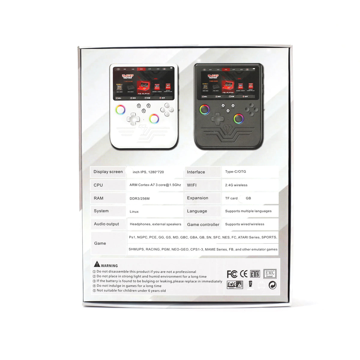 FLLTF MAX Retro Handheld Game Console 6 Inch IPS Screen Mini Retro