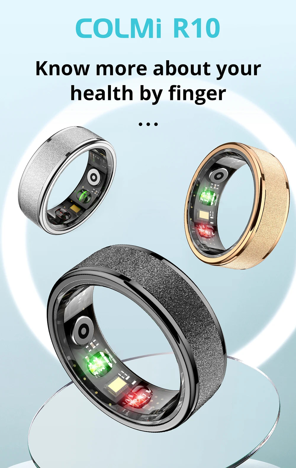 COLMI R10 Smart Ring With Charging Case For Men Women Health And