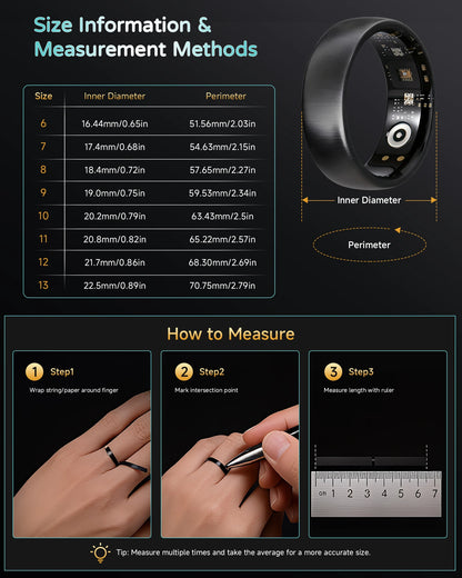AURA Matt Smart Ring Fitness Sports Health Monitor Sleep Temperature