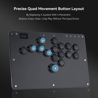 Black Rim Leverless Arcade Controller Hitbox Fightstick Stickless