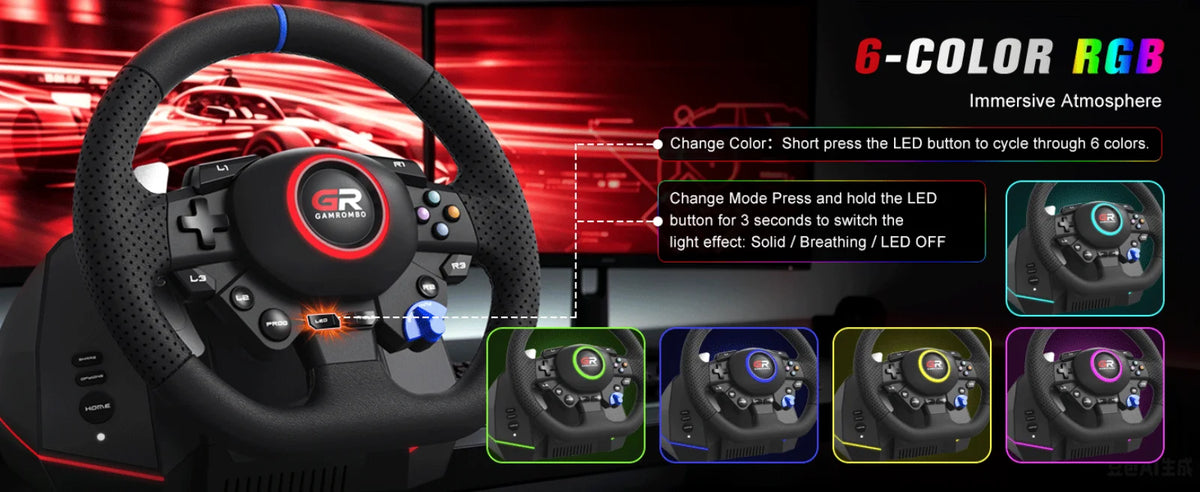 Racing Wheel For Console/console/pc,game Steering 11 Inch Leather