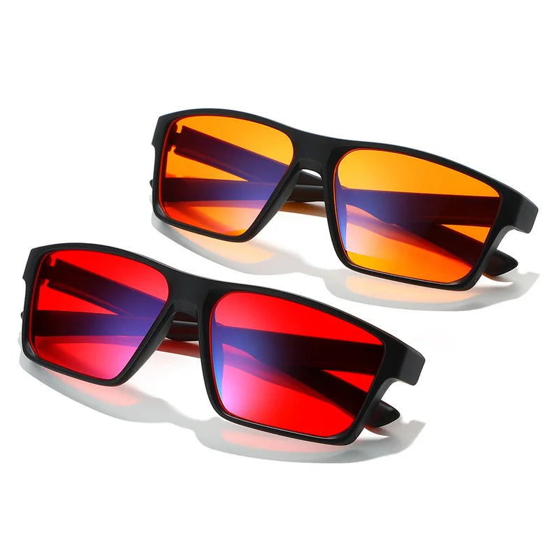 Europe Gaming Glasses For Men Women Red Orange Lens Anti Blue Light